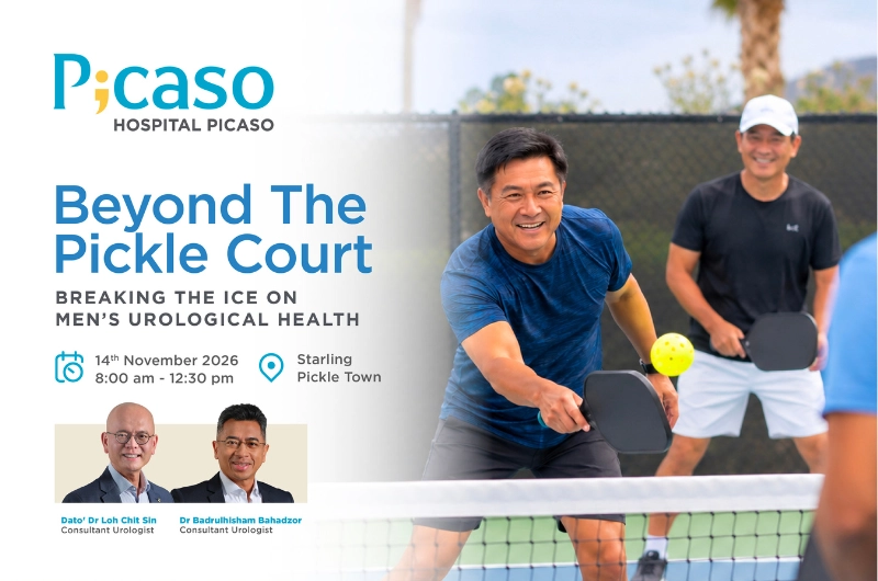 Join Hospital Picaso this Movember to learn about urinary, prostate and sexual health with urologists, enjoy pickleball and win exciting prizes.